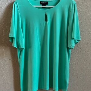 Liz Claiborne Teal Blouse with Keyhole Detail